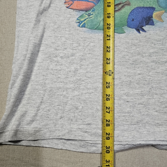 Vintage Single Stitch Fish Design Tee Shirt By Artist F. Cheney Size XL - Picture 9 of 9